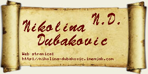 Nikolina Dubaković vizit kartica